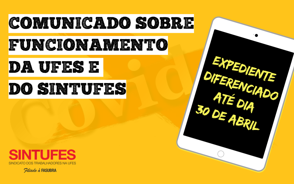 Atividades da Ufes seguem suspensas até 30 de abril