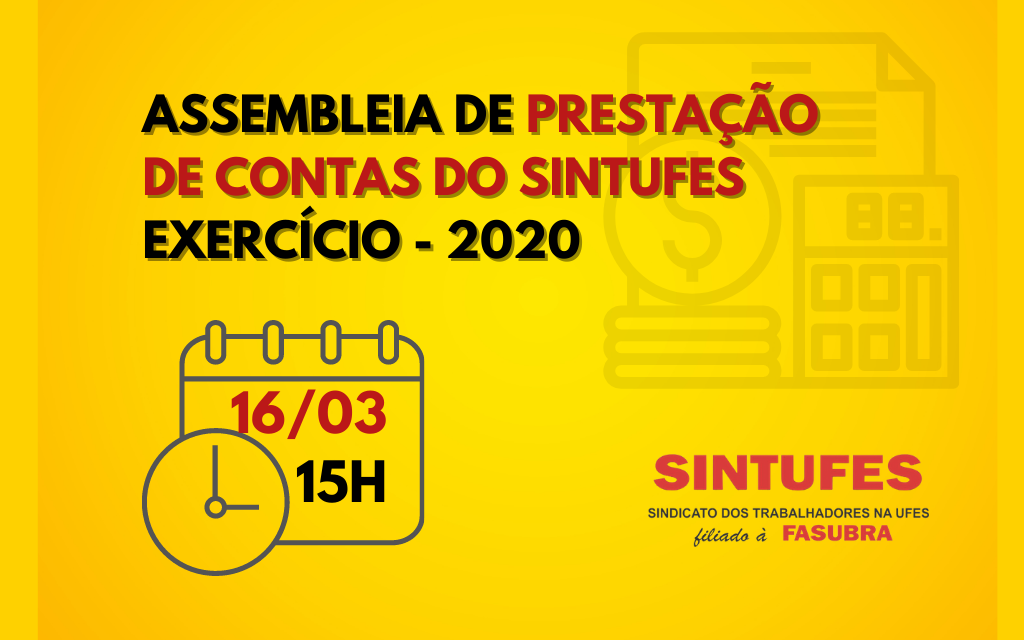 Assembleia de prestação de contas do Sintufes (exercício 2020)