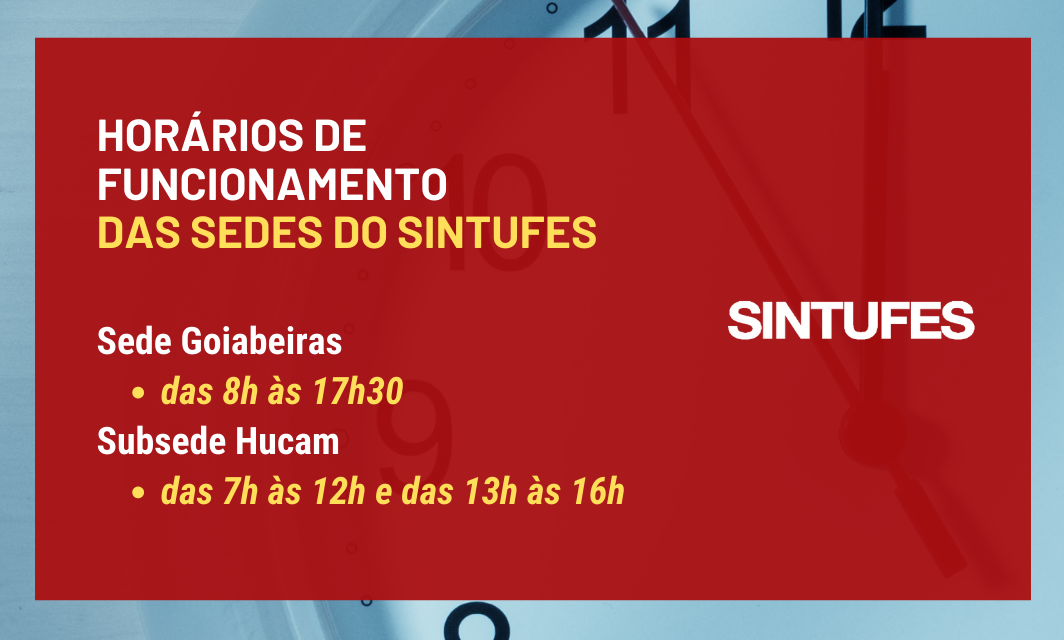 Sintufes retoma expediente normal a partir de 23 de janeiro