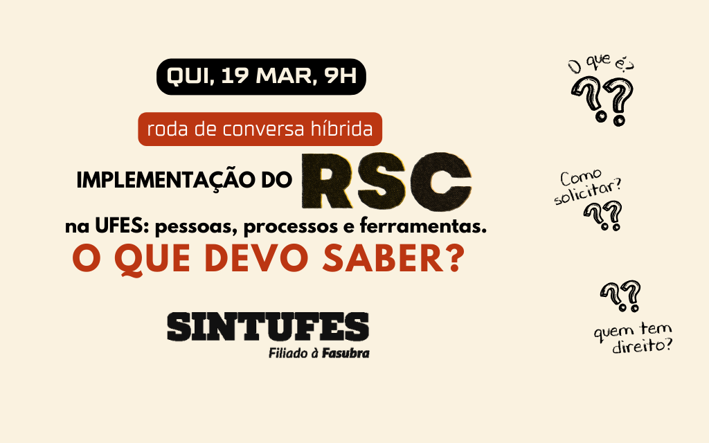 Roda de conversa híbrida sobre RSC é nesta quinta, 19